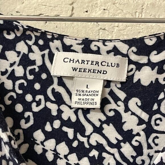 🌸 Charter Club Weekend Blue White Maxi Dress 🌸 large - Picture 4 of 8